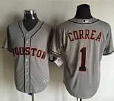 Houston Astros #1 Carlos Correa Gray Stitched Majestic Baseball Jersey,baseball caps,new era cap wholesale,wholesale hats